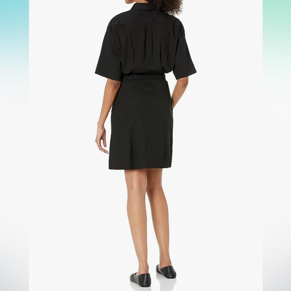 Theory Women's Casual Dr.eco Crunch Short Belted Dress Size 4 Black - Picture 10 of 11